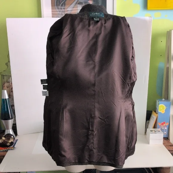 Ralph Lauren Brown Blazer Wool Blend Structured - Picture 8 of 14